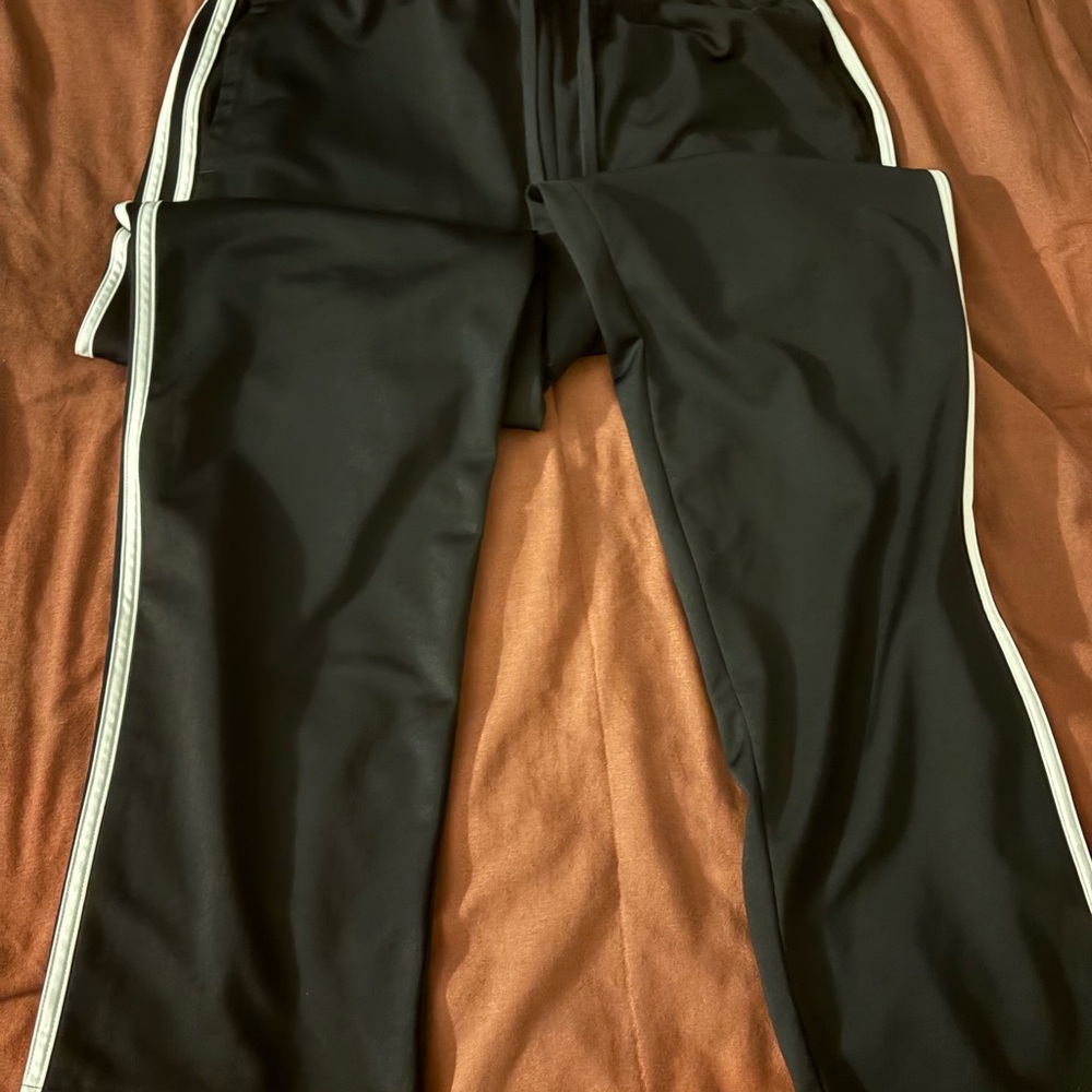 adidas Black Sweatpants with White Stripes